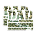 (2 Pack) Military Dad Magnets - Patriotic Father Husband Daddy Hero - Veteran Appreciation Decor - 5 Inches On Longest Side - Thick Durable Magnet - Made in USA - MAG39496