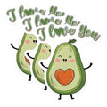 (3 Pack) Avocado Decals - I Love You - Laptop Decal - Cute Decals - 3 Inches On Longest Side - Easy Peel & Apply - Made in USA - 3MCS7142
