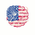 (3 Pack) Patriotic Decals - USA Flag Decal - Seashell Decal - 3 Inches On Longest Side - Easy Peel & Apply - Made in USA - 3MCS7748