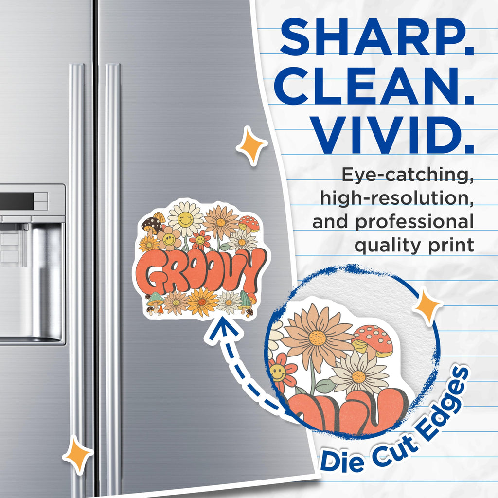 (2 Pack) Groovy Flower Magnets - Retro Style - 70s Aesthetic - 5" On Longest Side - Premium Magnet - for Cars, Refrigerators, Toolboxes, Lockers - Made in USA - MAG15059