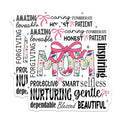 (2 Pack) Mom Stickers - Inspirational Words - Floral Design - 5" On Longest Side - Sticks to Smooth Flat Surfaces - Made in USA - BMCS9563