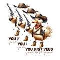 (3 Pack) Cowboy Duck Decals - Western Duck Art - Funny Yeehaw Duck - 3 Inches On Longest Side - Easy Peel & Apply - Made in USA - 3MCS4737