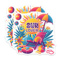 (2 Pack) Sun Lover Tropical Magnets - Summer Beach Vacation Decor - Sunny Day Fridge Accessory - 5 Inches On Longest Side - Thick Durable Magnet - Made in USA - MAG38802