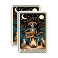 (2 Pack) Enchanting Minstrel Stickers - Skeleton Playing Guitar - Campfire Music Art Stickers - 5" On Longest Side - Sticks to Smooth Flat Surfaces - Made in USA - BMCS5405