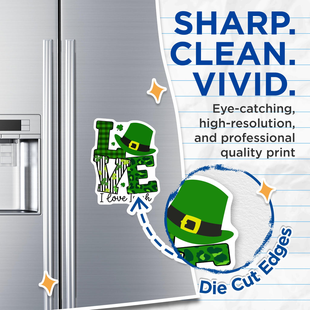 (2 Pack) St Patricks Day Magnets - Irish Celebration Decor - Lucky Shamrock Festive Adornments - 5 Inches On Longest Side - Thick Durable Magnet - Made in USA - MAG20616