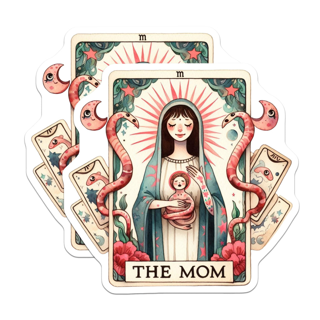 (2 Pack) The Mom Tarot Card Magnets - Mystical Motherhood Art Spiritual Decor - Divine Feminine Esoteric Artwork - 5 Inches On Longest Side - Thick Durable Magnet - Made in USA - MAG23100