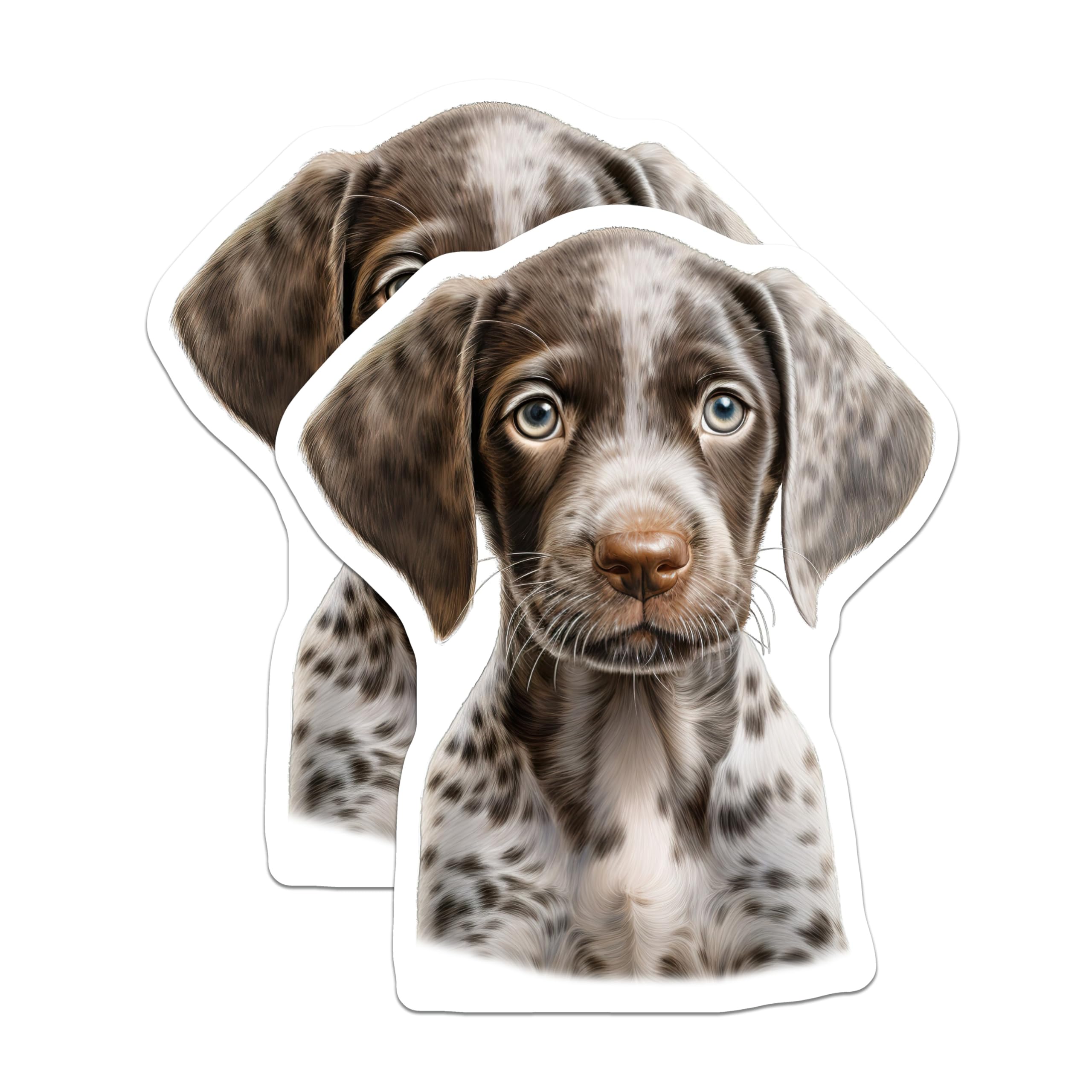 (2 Pack) German Shorthaired Pointer Puppy Magnets - Cute GSP Dog Lover Decor - Pet Parent Refrigerator Magnets - 5 Inches On Longest Side - Thick Durable Magnet - Made in USA - MAG27876