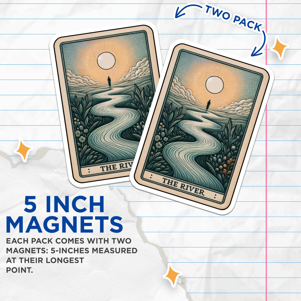 (2 Pack) The River Journey Magnets - Flowing Path Spiritual Art - Nature Contemplation Decor - 5 Inches On Longest Side - Thick Durable Magnet - Made in USA - MAG21496