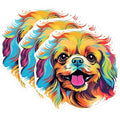 (3 Pack) Colorful Pekingese Decals - Puppy Dog Art - Laptop Decal Stickers - 3 Inches On Longest Side - Easy Peel & Apply - Made in USA - 3MCS0789