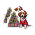 (2 Pack) Santa Puppy Christmas Magnets - Cute Dog Holiday Refrigerator Decor - Xmas Pet Owner Present - 5 Inches On Longest Side - Thick Durable Magnet - Made in USA - MAG29511