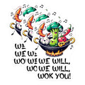 (3 Pack) We Will Wok You Decals - Funny Food Puns - Chef Kitchen Decor - 3 Inches On Longest Side - Easy Peel & Apply - Made in USA - 3MCS6403