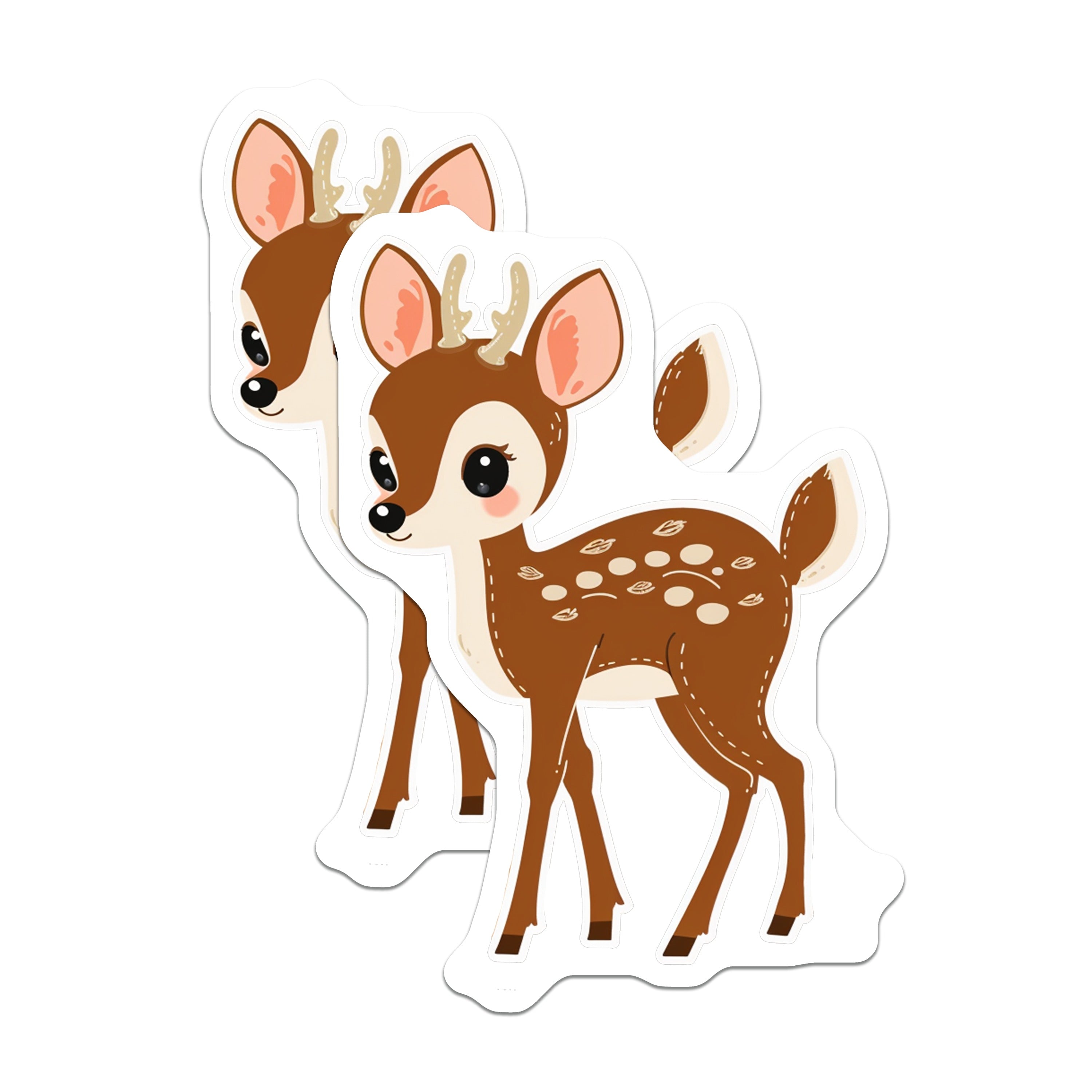 (2 Pack) Cute Baby Deer Magnets - Woodland Fawn Decor - Kawaii Animal Magnet - Nursery Refrigerator Art - Kids Room Decor - 5 Inches On Longest Side - Thick Durable Magnet - Made in USA - MAG36439