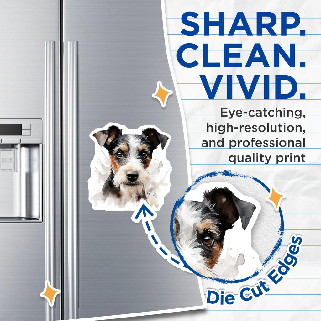 (2 Pack) Watercolor Terrier Dog Magnets - Scruffy Dog Art - Pet Lover Decor - Dog Mom Dad Present - 5 Inches On Longest Side - Thick Durable Magnet - Made in USA - MAG28087