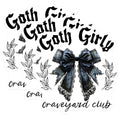 (3 Pack) Goth Girl Decals - Graveyard Club - Laptop Decals - 3 Inches On Longest Side - Easy Peel & Apply - Made in USA - 3MCS2257