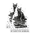 (2 Pack) Silent Watcher Magnets - Cat Book Lover Magnets - Reader Cat Magnet Art - 5" On Longest Side - for Cars, Refrigerators, Toolboxes, Lockers - Made in USA MAG3562