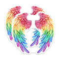 (2 Pack) Rainbow Wings Magnets - LGBTQ Pride Decor - Angelic Fairycore Aesthetic - Vibrant Kitchen Decor - Refrigerator Art - 5 Inches On Longest Side - Thick Durable Magnet - Made in USA - MAG37677
