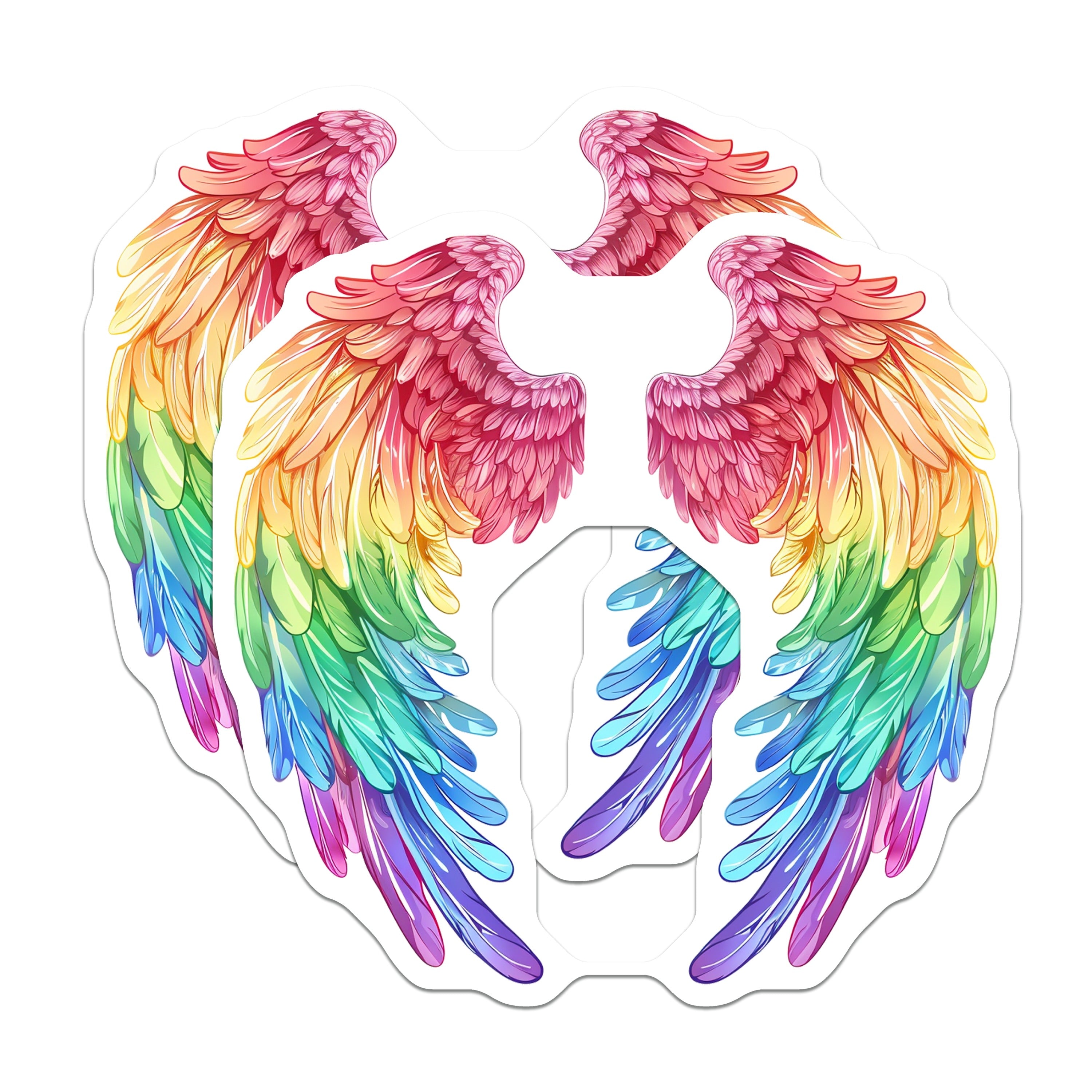 (2 Pack) Rainbow Wings Magnets - LGBTQ Pride Decor - Angelic Fairycore Aesthetic - Vibrant Kitchen Decor - Refrigerator Art - 5 Inches On Longest Side - Thick Durable Magnet - Made in USA - MAG37677