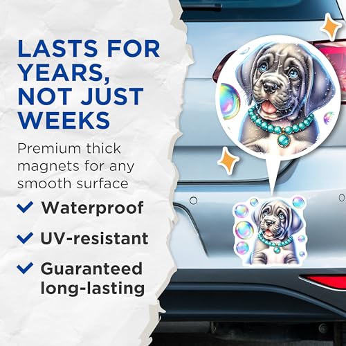 (2 Pack) Dog Lover Decor Magnet - 5" On Longest Side - Sticks to Smooth Flat Surfaces - Made in USA - MAG9626