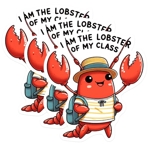 (3 Pack) Lobster Decals - Funny Animal Decal - Laptop Decal - 3 Inches On Longest Side - Easy Peel & Apply - Made in USA - 3MCS0230
