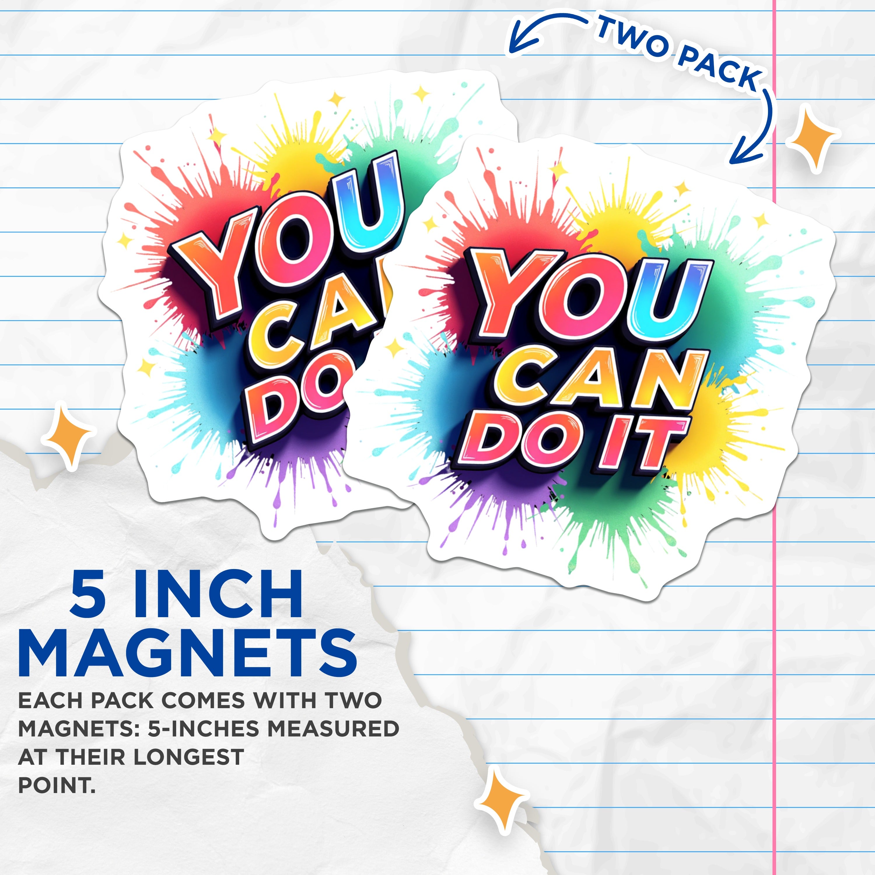 (2 Pack) Motivational Affirmation Magnets - Positive Quote Decor - Encouragement Statement for Fridge - 5 Inches On Longest Side - Thick Durable Magnet - Made in USA - MAG37543