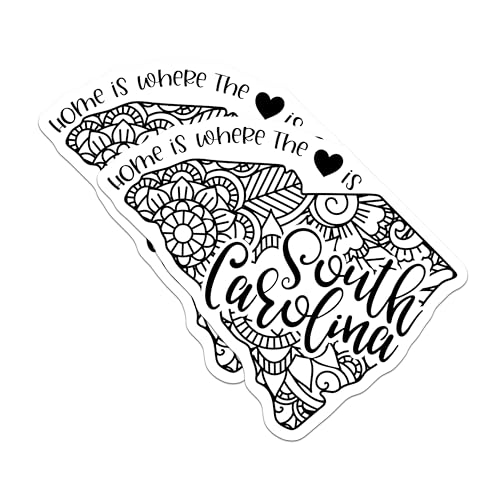 (2 Pack) South Carolina Magnets Magnets - Home is Where The Heart is - State Pride DÃƒÂ©cor - 5" On Longest Side - Made in USA - Sticks to Refrigerators & Metal Surfaces - MAG9091