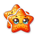 (2 Pack) Kawaii Starfish Magnets - Cute Ocean Fridge Magnets - Adorable Sea Life Decor - Nautical Creature Accent - 5 Inches On Longest Side - Thick Durable Magnet - Made in USA - MAG38316