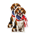 (2 Pack) Patriotic Beagle Magnets - American Flag Dog Lover - 4th of July Decor for Fridge - 5 Inches On Longest Side - Thick Durable Magnet - Made in USA - MAG37188