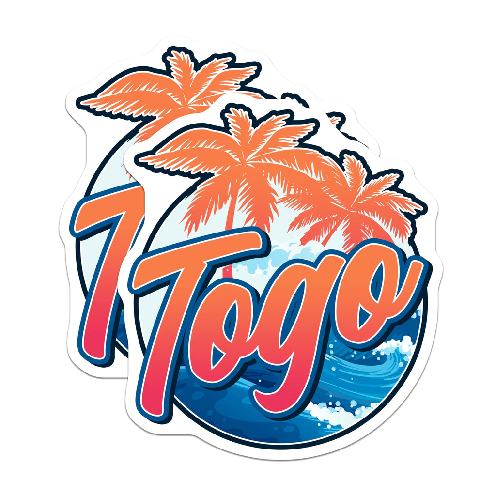 (2 Pack) Togo Magnets - Vacation Decor - Island Vibes - Retro Design - 5" On Longest Side - Premium Magnet - for Cars, Refrigerators, Toolboxes, Lockers - Made in USA - MAG18582