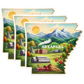 (3 Pack) Arkansas Decals - State Travel - Retro Illustration - 3 Inches On Longest Side - Easy Peel & Apply - Made in USA - 3MCS0126