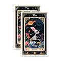 (2 Pack) Skeletal Rabbit Stickers - Celestial Space Stickers - Tarot Card Animal Art Stickers - 5" On Longest Side - Sticks to Smooth Flat Surfaces - Made in USA - BMCS3628