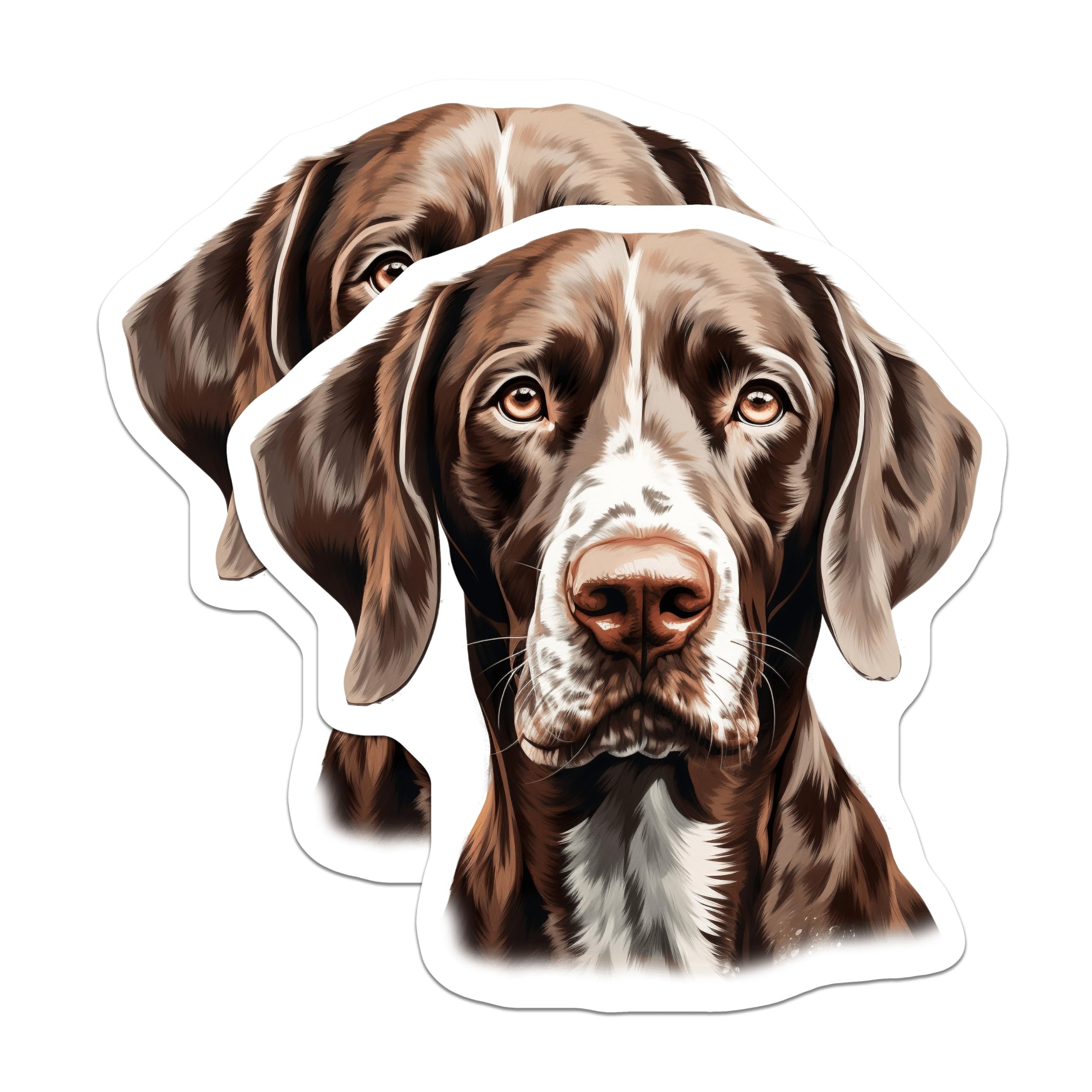 (2 Pack) German Shorthaired Pointer Magnets - GSP Dog Breed Art - Pet Lover Home Decor - 5 Inches On Longest Side - Thick Durable Magnet - Made in USA - MAG25513