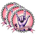 (3 Pack) Girls Dont Care Decals - Rock On Hand Sign - Feminist Stickers - 3 Inches On Longest Side - Easy Peel & Apply - Made in USA - 3MCS7105