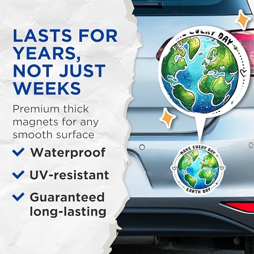 (2 Pack) Eco-Friendly Quotes Magnet - Global Awareness Decor - 5" On Longest Side - Sticks to Smooth Flat Surfaces - Made in USA - MAG9752