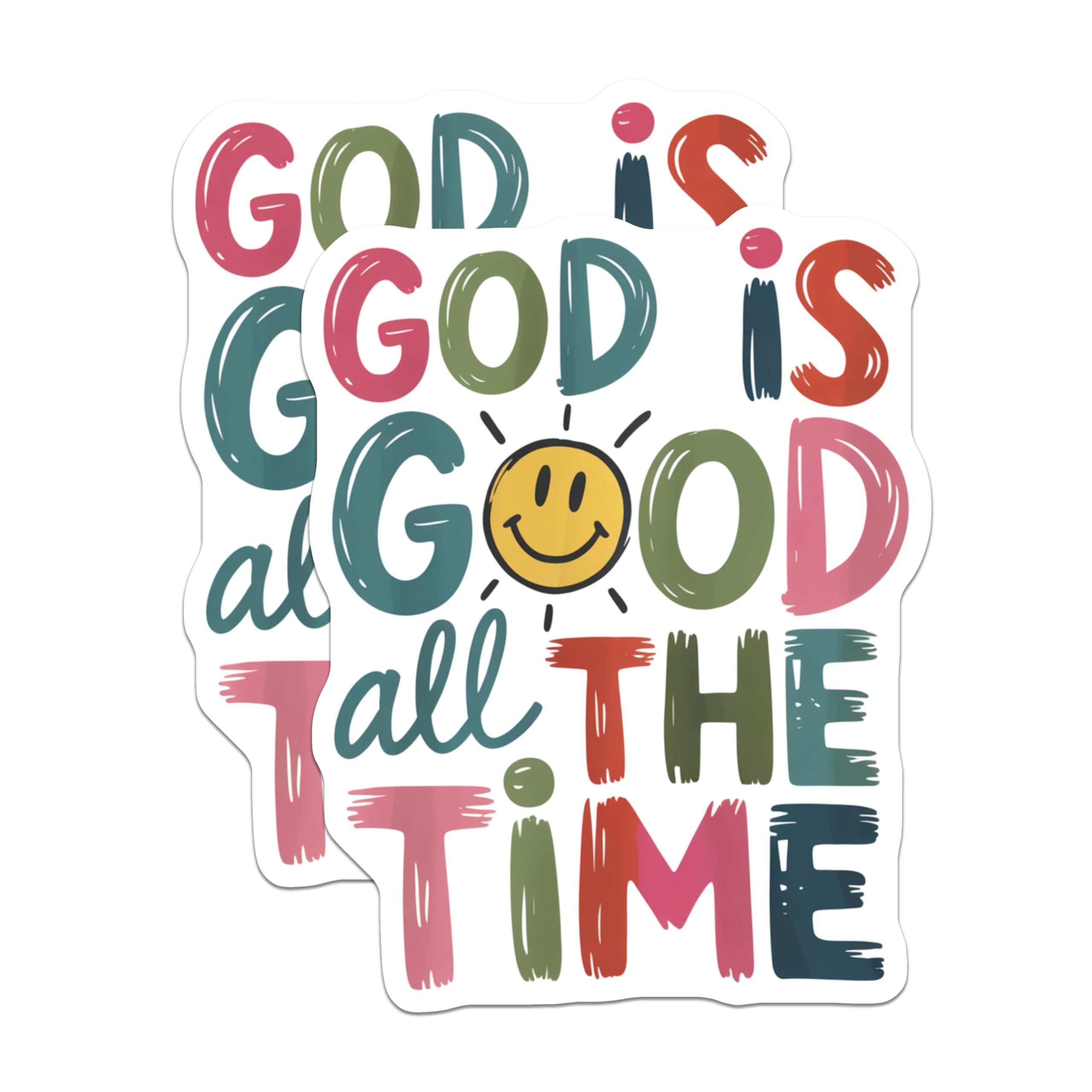 (2 Pack) God is Good All The Time Magnets - Christian Faith Decor - Inspirational Affirmation Art - 5 Inches On Longest Side - Thick Durable Magnet - Made in USA - MAG19698
