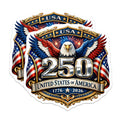 (2 Pack) 250th Anniversary USA Magnets - American Eagle Commemorative - Patriotic Bicentennial Decor - 5 Inches On Longest Side - Thick Durable Magnet - Made in USA - MAG259