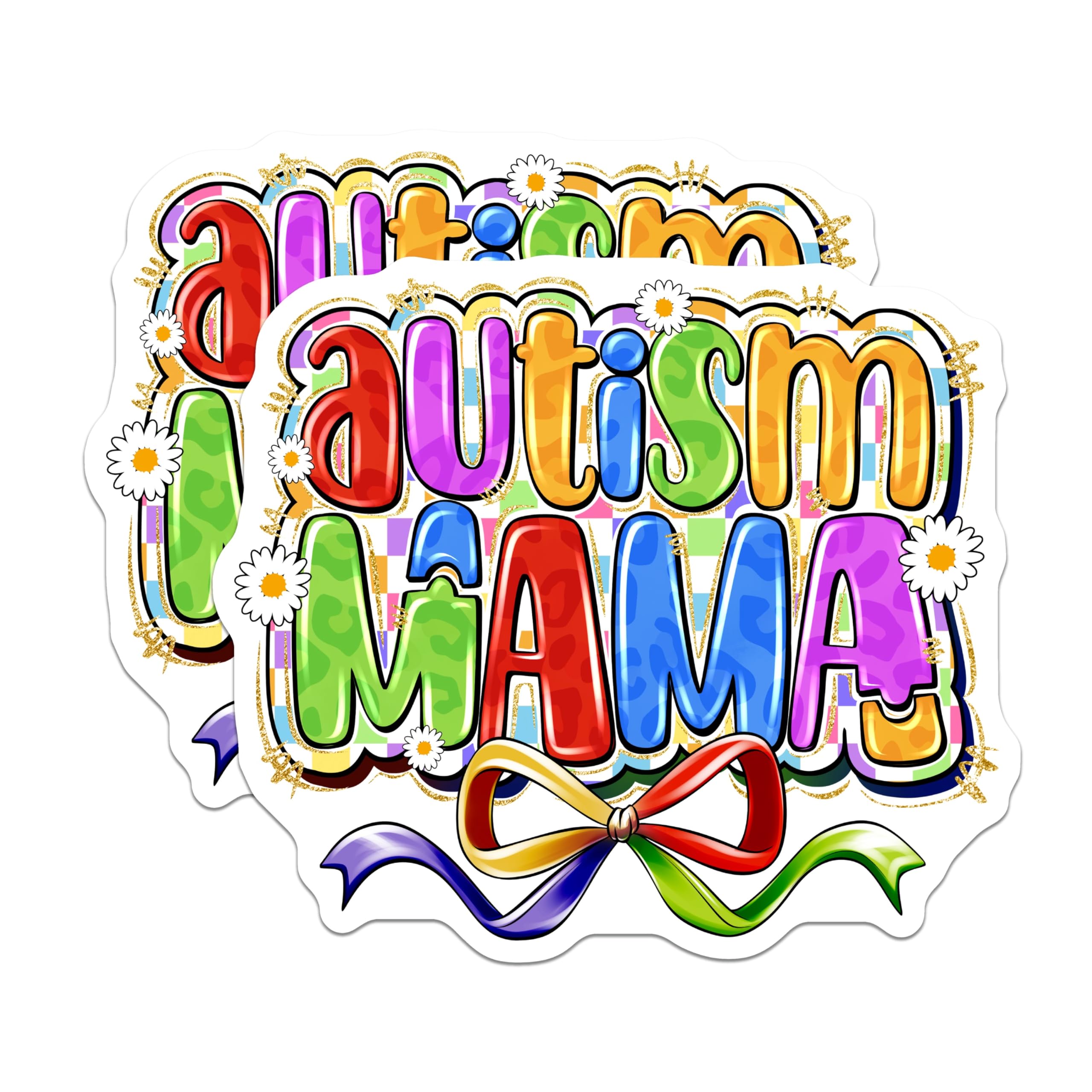 (2 Pack) Autism Mama Magnets - Neurodiversity Rainbow - Special Needs Mom Appreciation - 5 Inches On Longest Side - Thick Durable Magnet - Made in USA - MAG27935