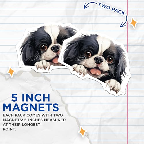 (2 Pack) Puppy Lovers Magnet - Adorable Dog Decor - Pet Owner Gifts - 5" On Longest Side - Sticks to Smooth Flat Surfaces - Made in USA - MAG10206
