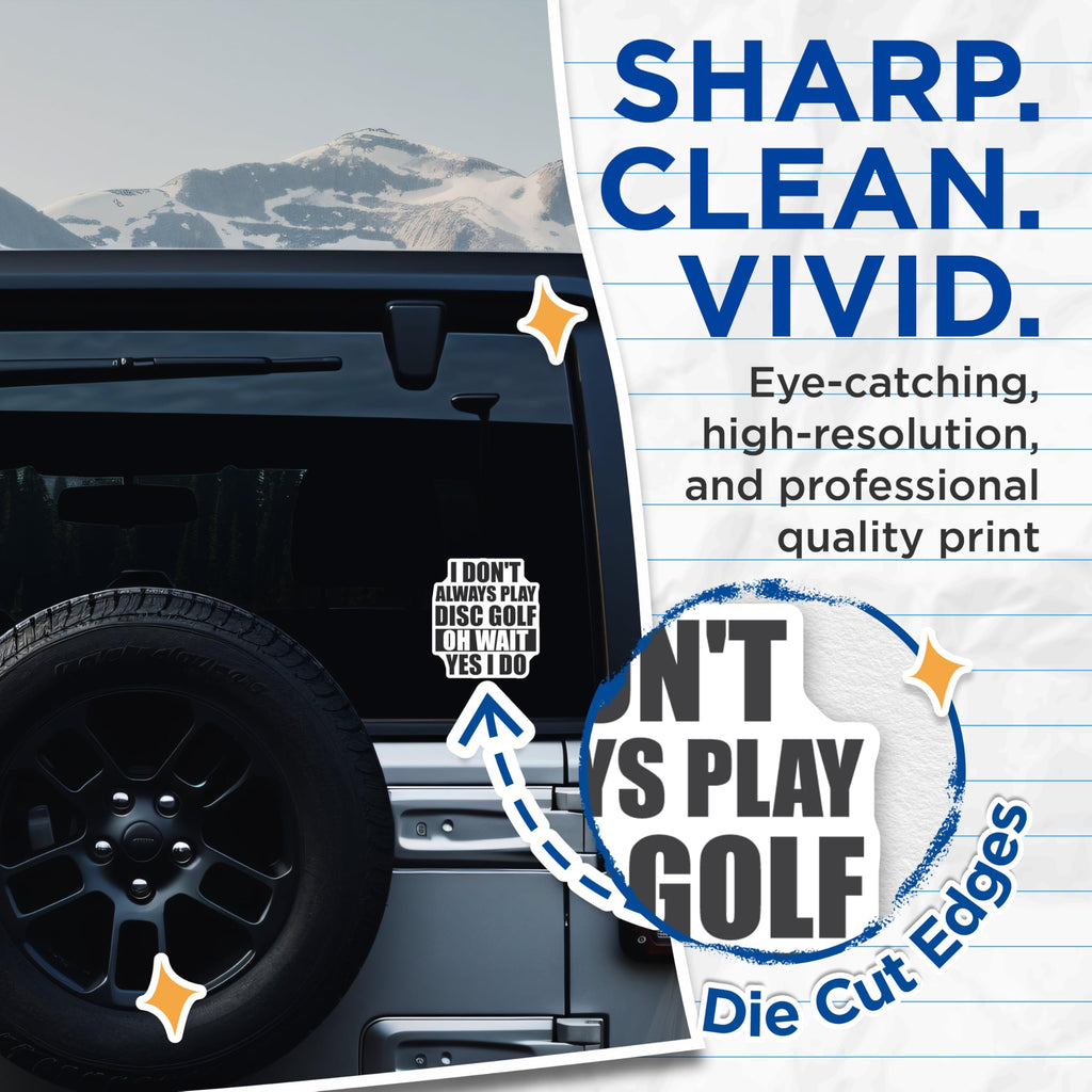 (2 Pack) Funny Disc Golf Stickers - Humor Decals for Disc Golfers - Sports Enthusiasts Sticker Pack - 5" On Longest Side - Sticks to Smooth Flat Surfaces - Made in USA - BMCS4090