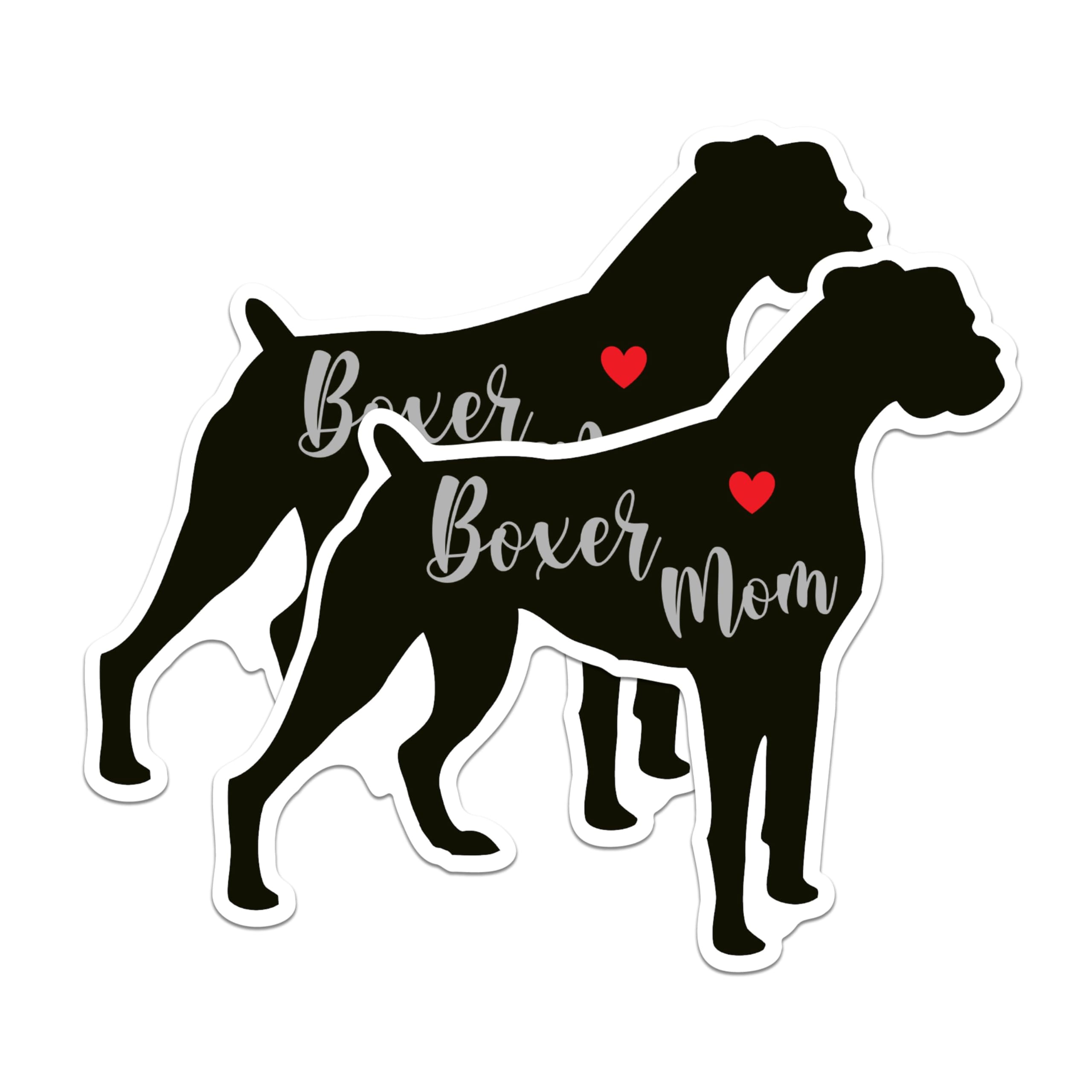 (2 Packs) Boxer Mom Magnets - Boxer Dog Breed Cute Magnets - 5 Inches On Longest Side - Premium Magnet - for Fridges, Toolboxes, Cars - Made in USA - MAG2445