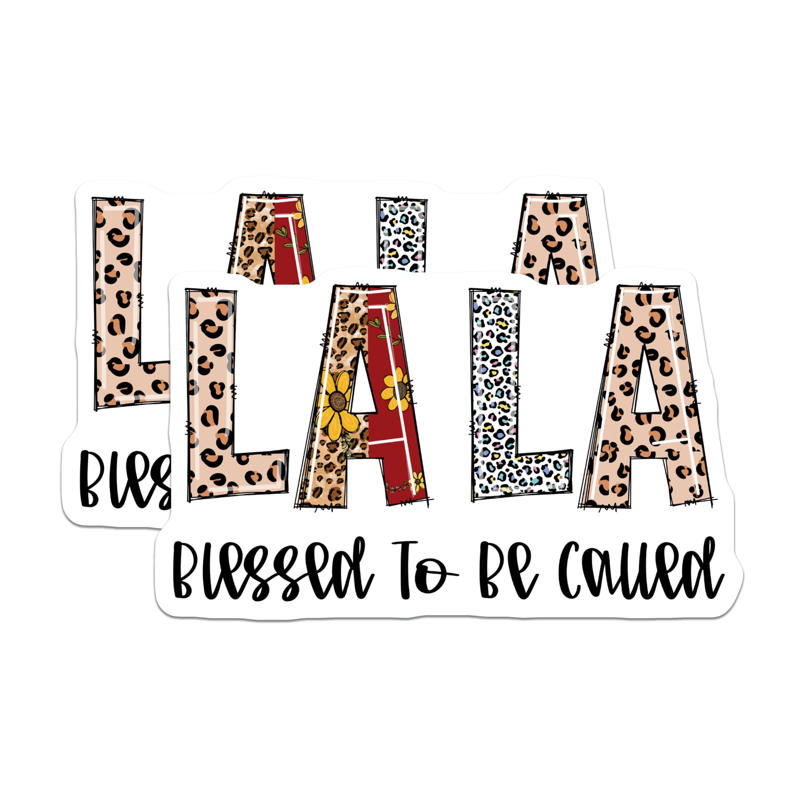 (2 Pack) Lala Blessed Magnets - Leopard Print - Sunflower Decor - 5" On Longest Side - Premium Magnet - for Cars, Refrigerators, Toolboxes, Lockers - Made in USA - MAG14703