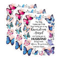 (3 Pack) Guardian Angel Husband Decals - Butterfly Memorial - Bereavement Gift - 3 Inches On Longest Side - Easy Peel & Apply - Made in USA - 3MCS4898