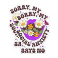(2 Pack) Funny Sayings Stickers - Social Anxiety Stickers - Mental Health Stickers - 5" On Longest Side - Sticks to Any Smooth Flat Surface - Made in USA - BMCS3039