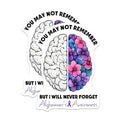 (2 Pack) Alzheimer's Awareness Stickers - Inspirational Quote - Brain and Flower Design - 5" On Longest Side - Sticks to Smooth Flat Surfaces - Made in USA - BMCS9795