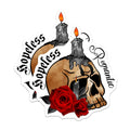 (2 Pack) Hopeless Romantic Skull Magnets - Gothic Home Decor - Dark Academia Aesthetic - Red Rose Candle Art - Emo Alternative - 5" - Durable Magnet - Made in USA - MAG38068