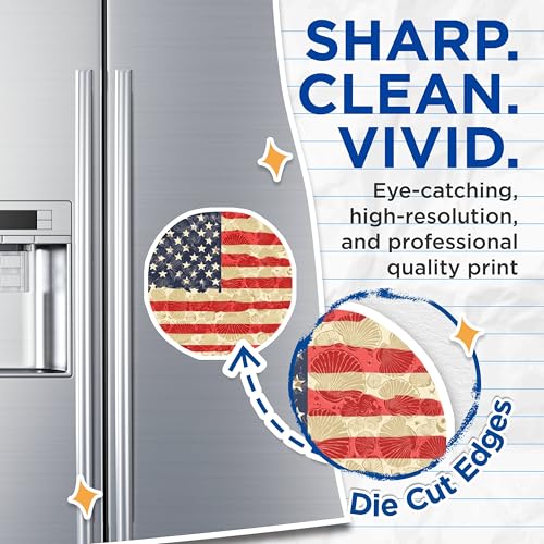(2 Pack) American Flag Magnets Magnets - Patriotic USA Decor - 5" On Longest Side - Made in USA - Sticks to Refrigerators & Metal Surfaces - MAG8974