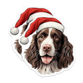 (2 Pack) Christmas Dog Magnets - Santa Hat Springer Spaniel - Holiday Pet Refrigerator Decor - 5 Inches On Longest Side - Thick Durable Magnet - Made in USA - MAG29185
