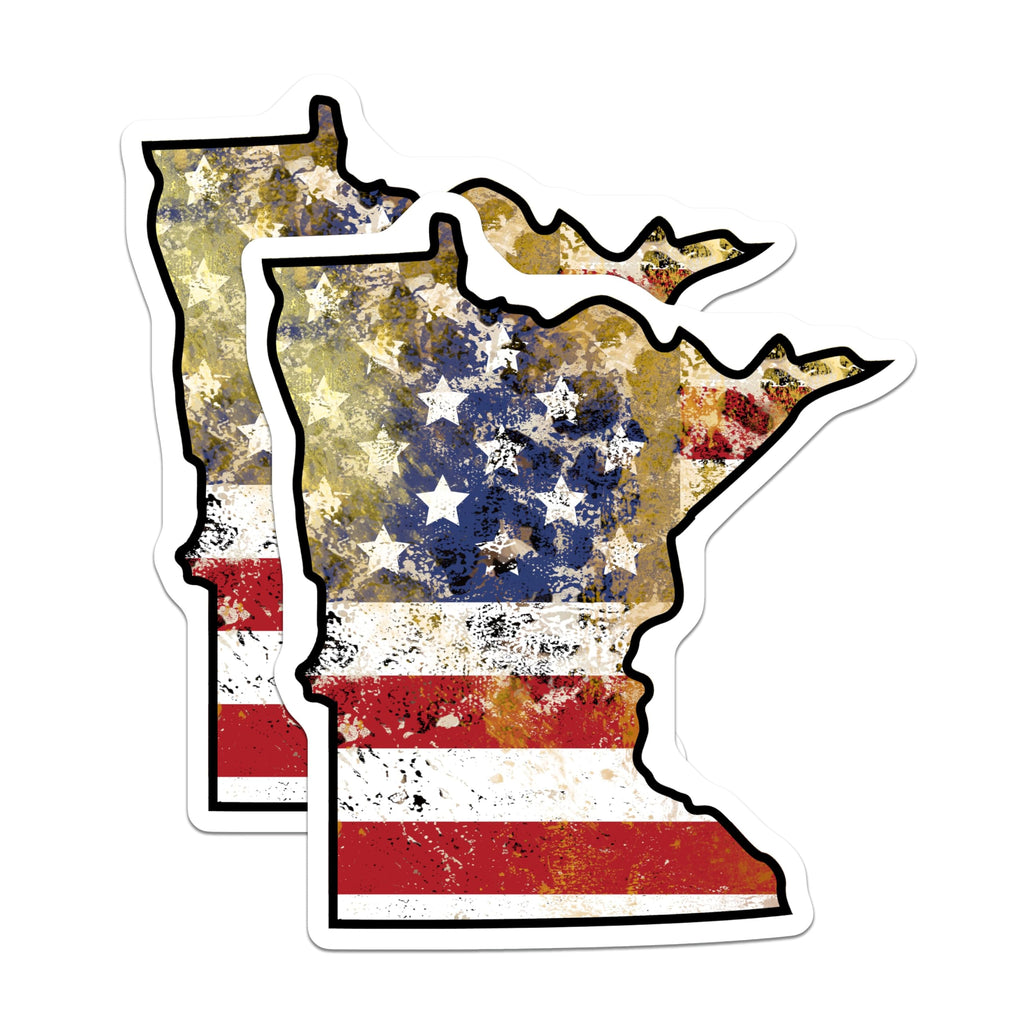 (2 Pack) Minnesota US Flag Magnets - State Pride Decor - USA Patriotic Decoration - 5" On Longest Side - Premium Magnet - for Cars, Refrigerators, Toolboxes, Lockers - Made in USA - MAG17258