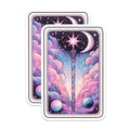 (2 Pack) Magic Wand Magnets - Pastel Celestial Art - Dreamy Cosmic Moon Stars Decor - Whimsical Fantasy - 5 Inches On Longest Side - Thick Durable Magnet - Made in USA - MAG20161