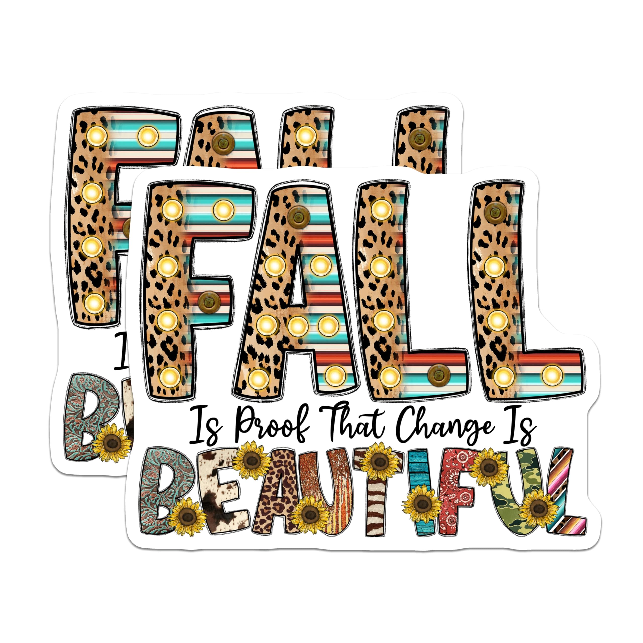 (2 Pack) Fall Inspirational Magnets - Western Boho Decor - Autumn Quote Fridge Accents - 5 Inches On Longest Side - Thick Durable Magnet - Made in USA - MAG27963