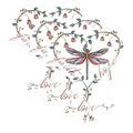 (3 Pack) Dragonfly Decals - Love Hope Decal - Floral Vine Decals - 3 Inches On Longest Side - Easy Peel & Apply - Made in USA - 3MCS2964